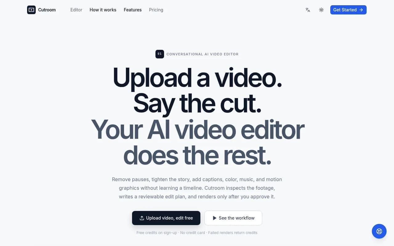 Cutroom AI Video Editor Screenshot
