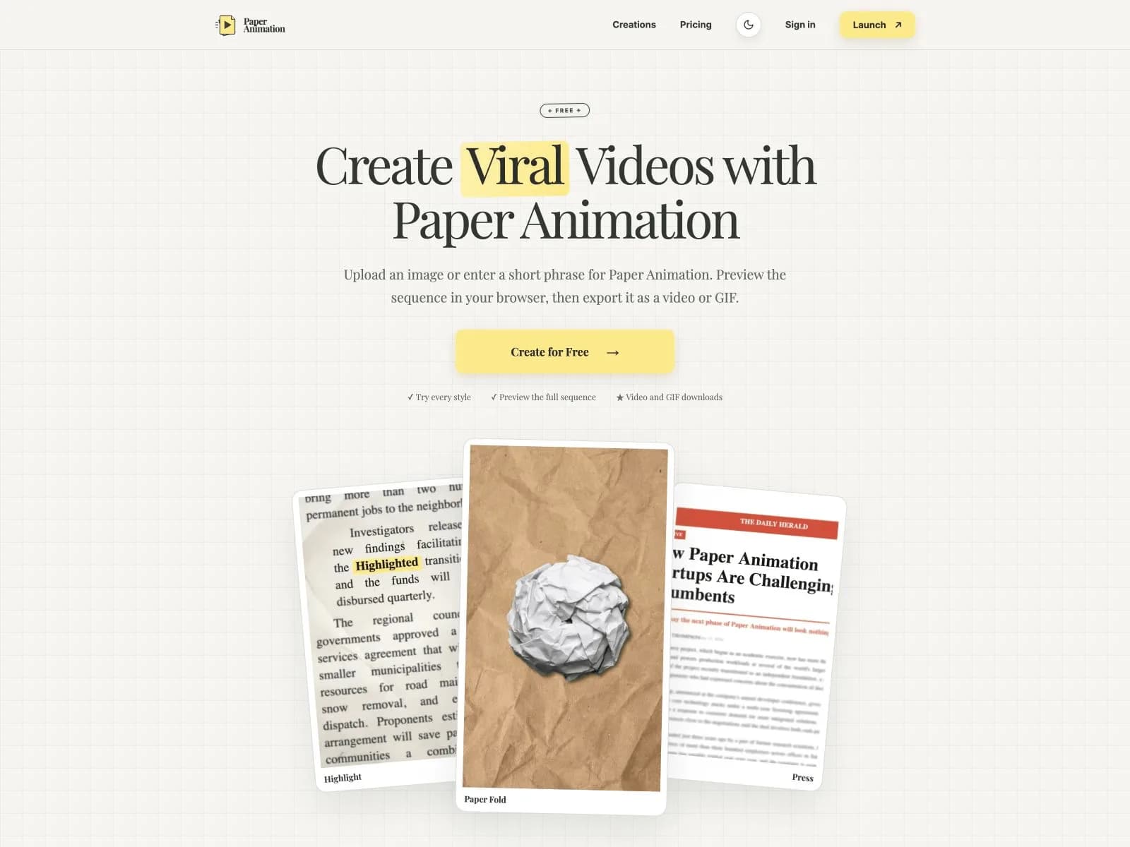 Paper Animation Screenshot