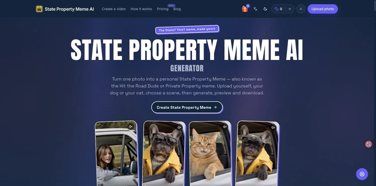 State Property Meme AI Screenshot