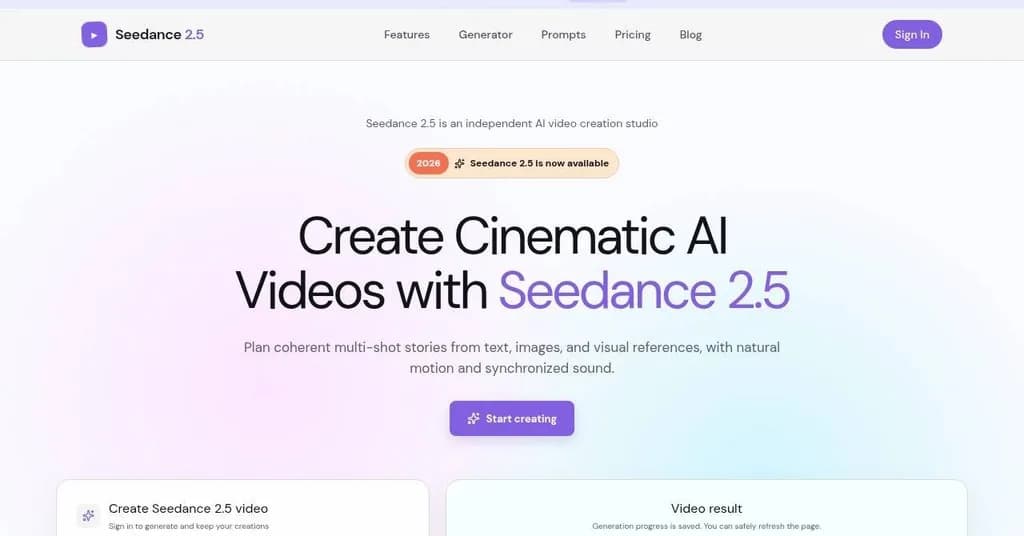 Seedance 2.5 Screenshot