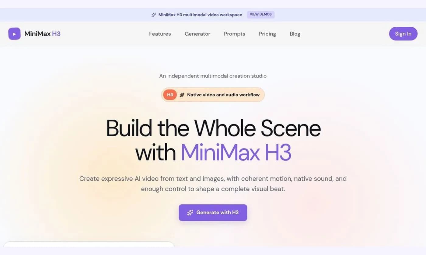 MiniMax H3 AI Screenshot