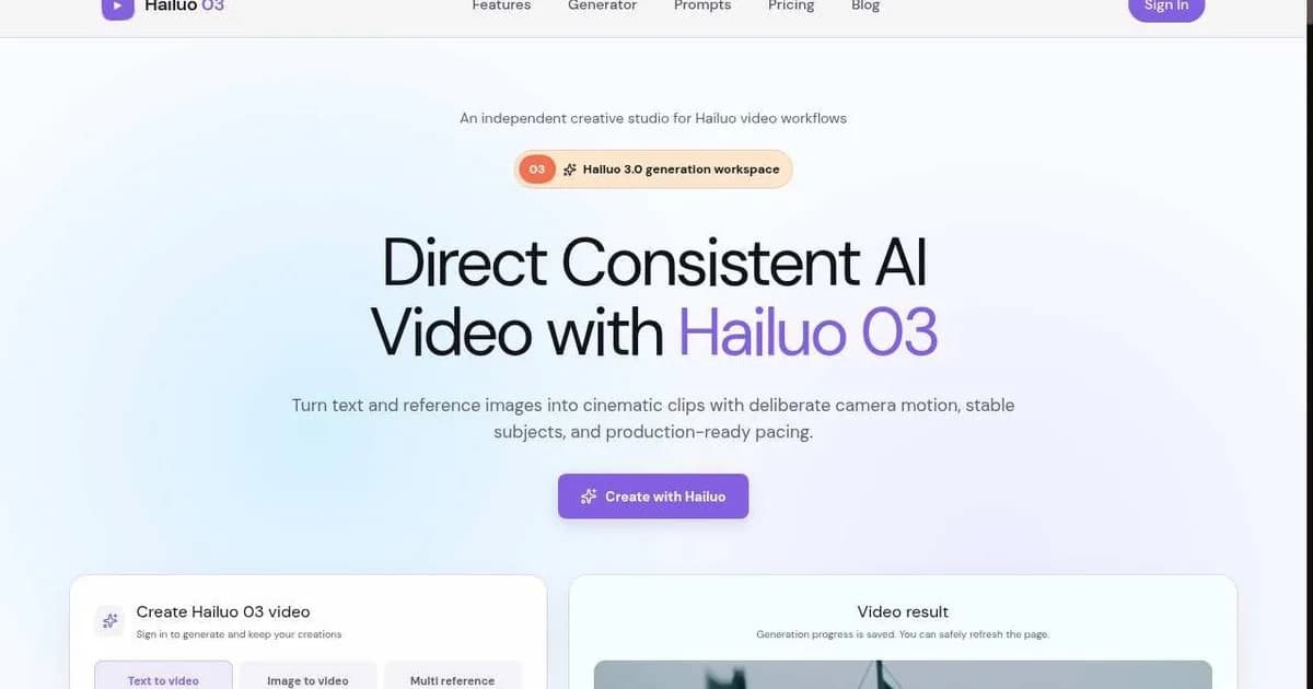 Hailuo 03 Screenshot