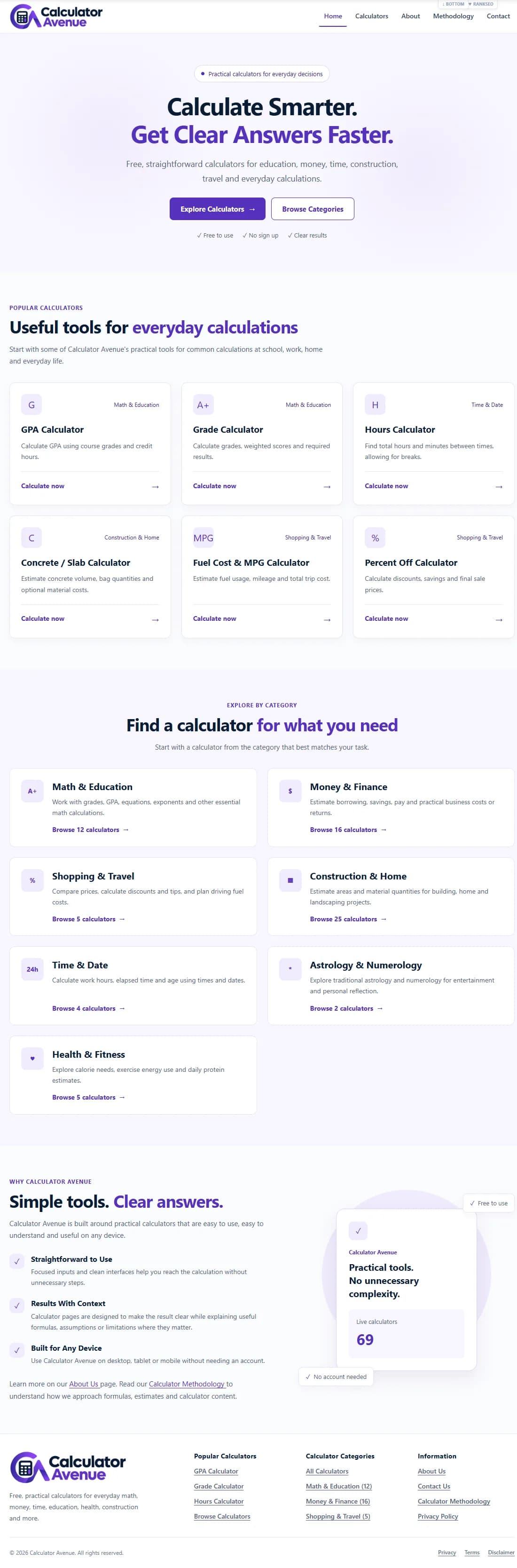 Calculator Avenue Screenshot