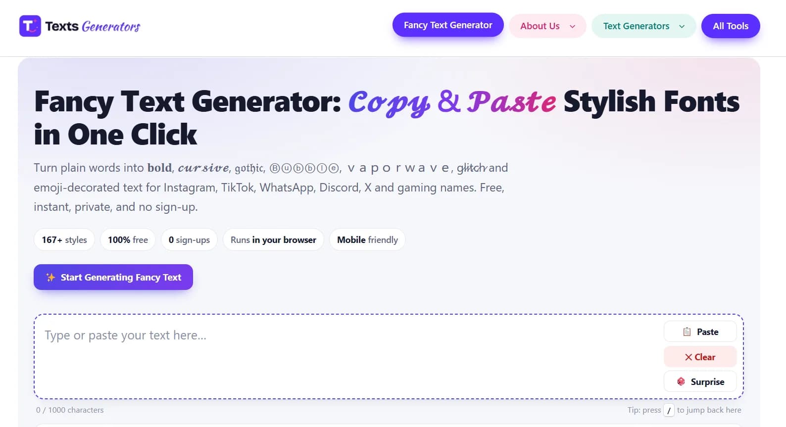 Texts Generators Screenshot