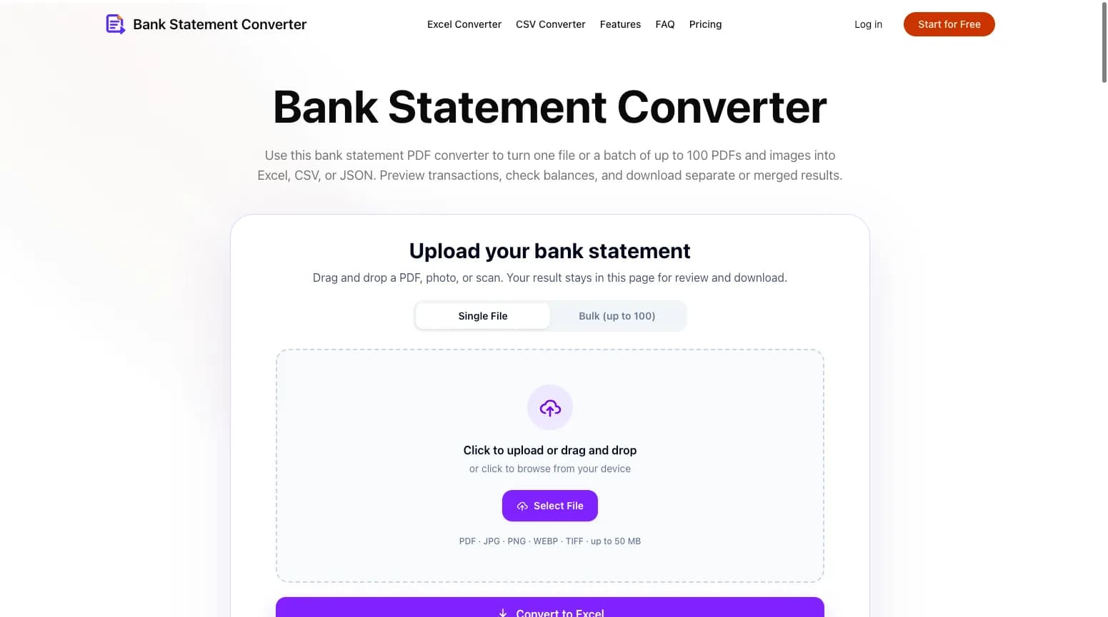 Bank Statement Converter Screenshot