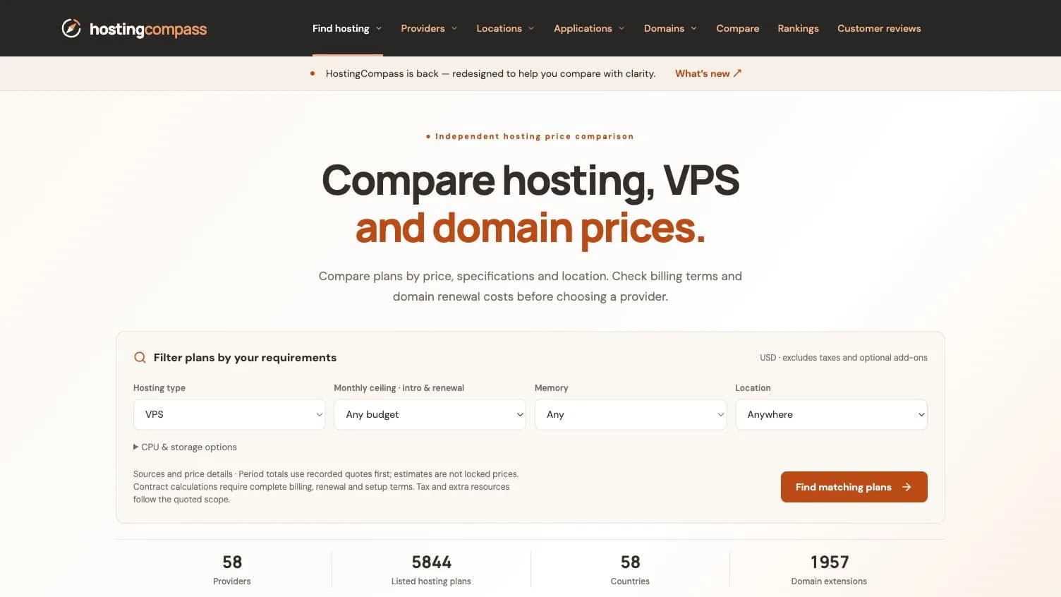 HostingCompass Screenshot