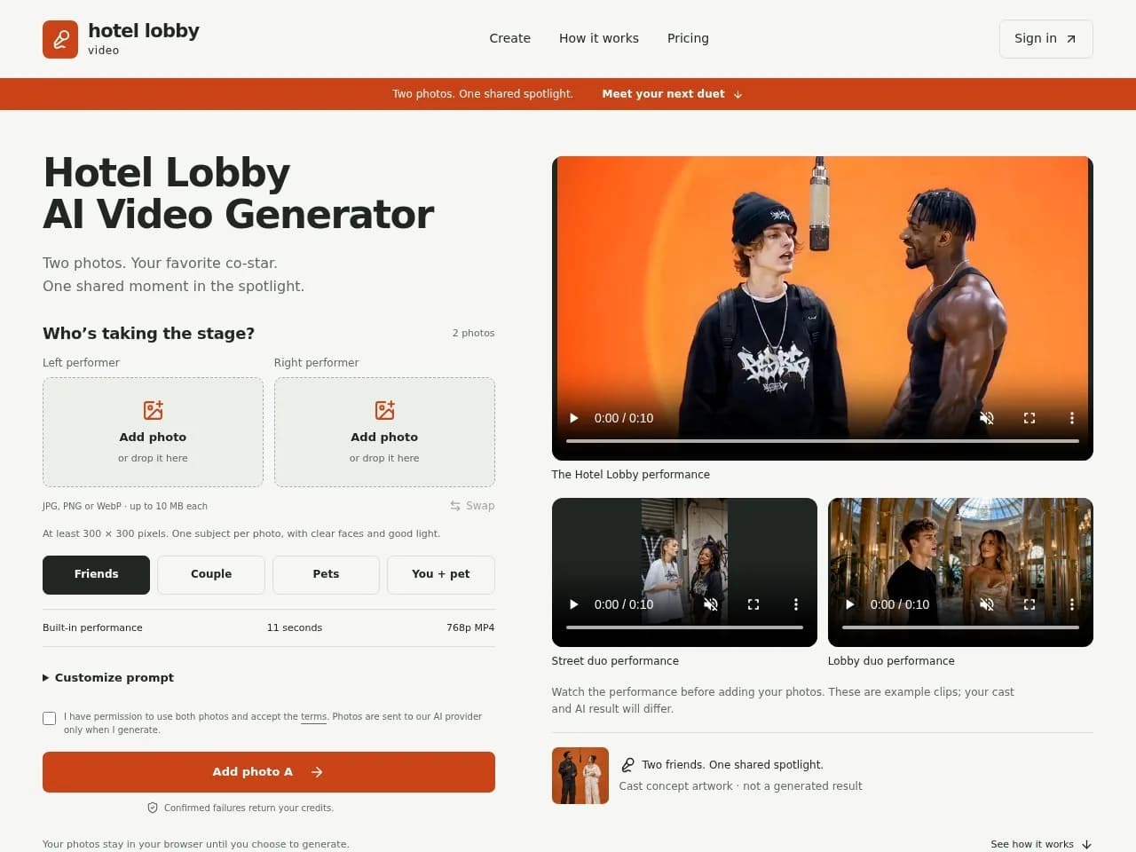 Hotel Lobby AI Video Generator Screenshot