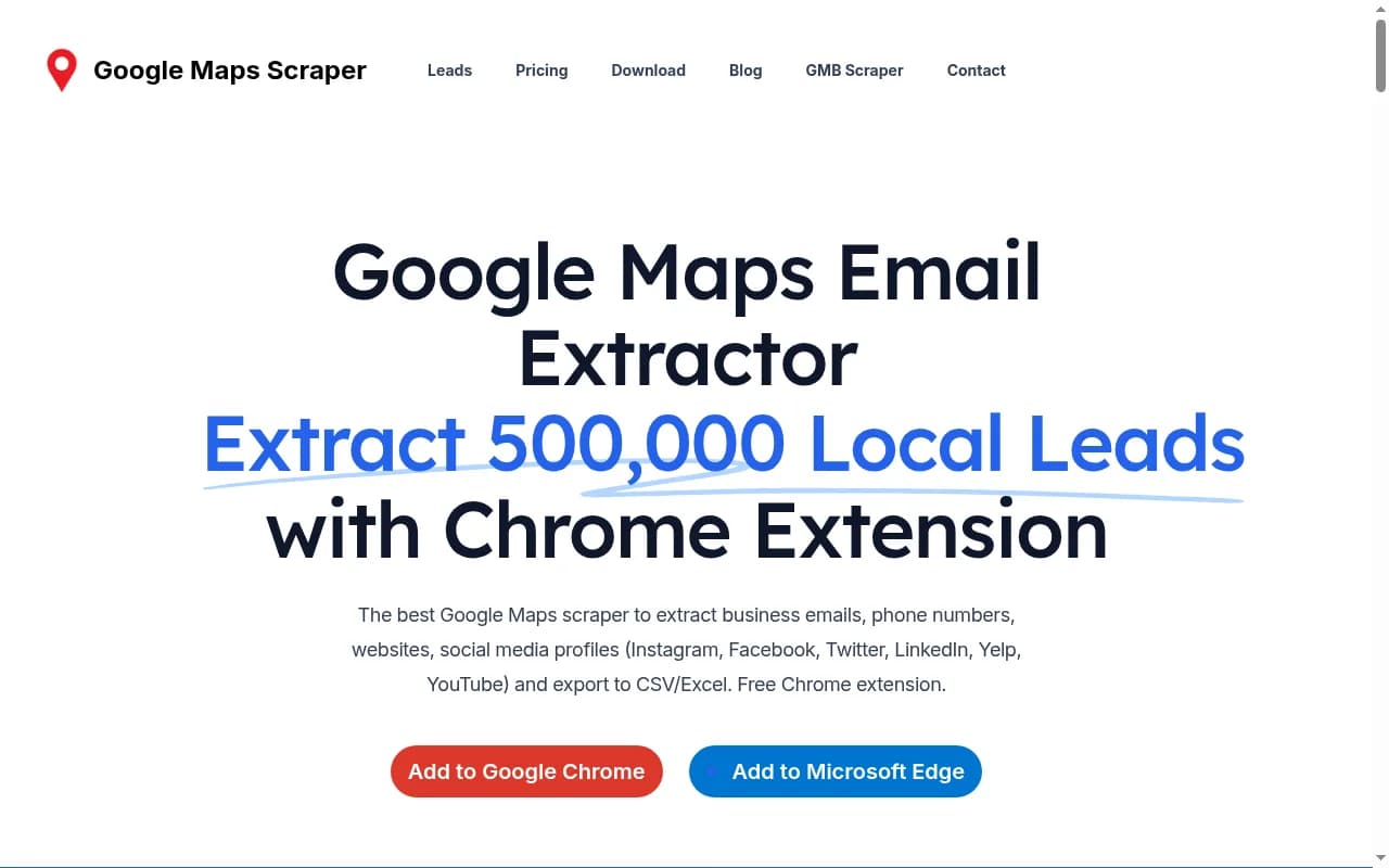 Google Maps Email Extractor Screenshot