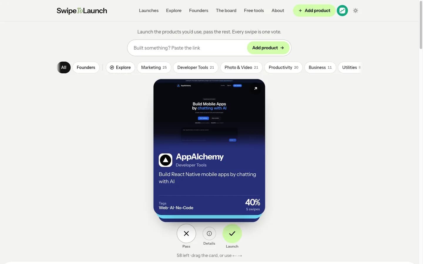 SwipeToLaunch Screenshot