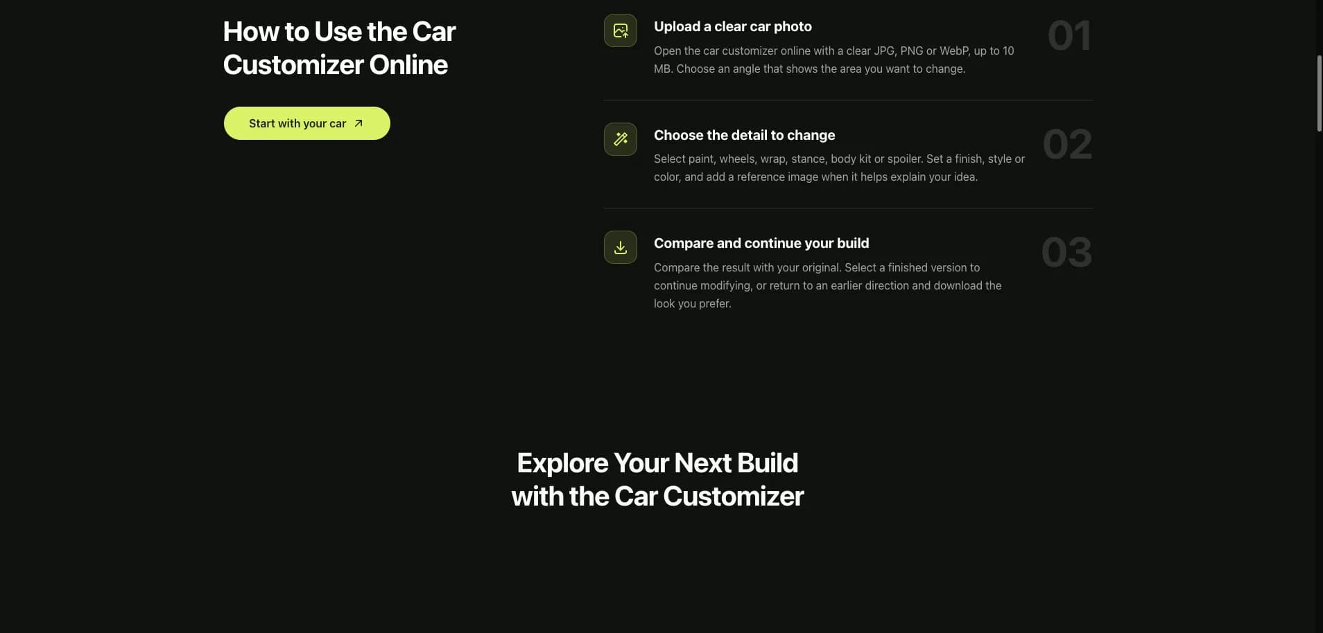 Car Customizer Screenshot