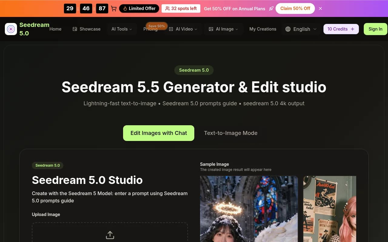 Seedream 5.0 Studio Screenshot
