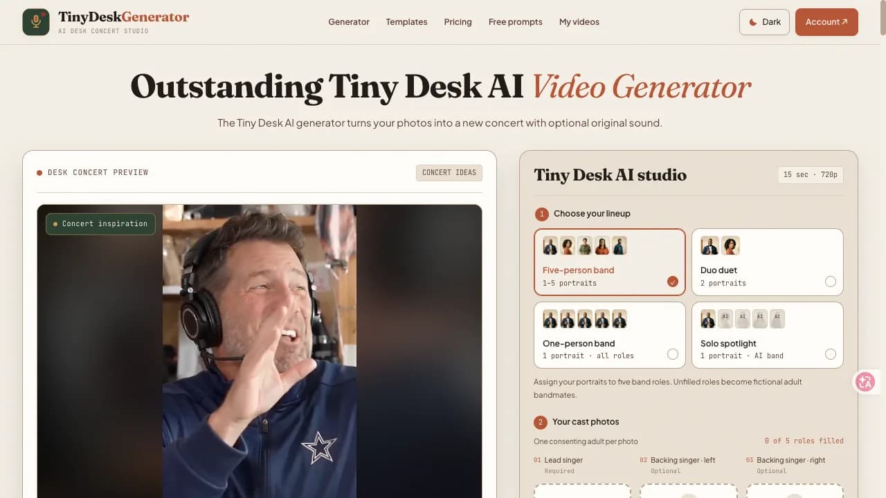 Tiny Desk Generator Screenshot